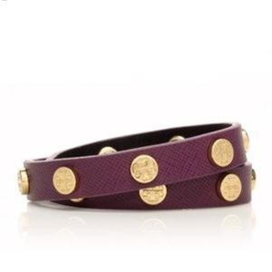 Tory Burch Double Wrap Logo Stud Bracelet